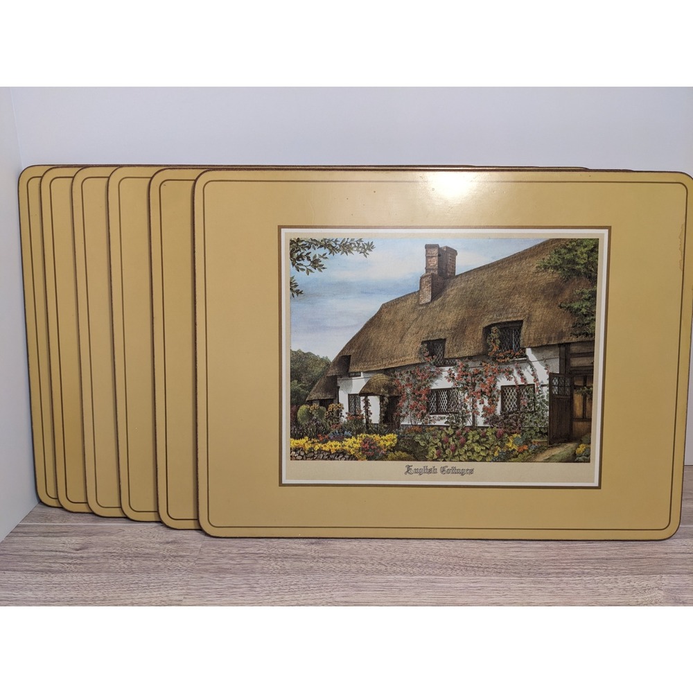 Pimpernel English Cottages Placemats Set‎ of 6 Cork Backed Made in England